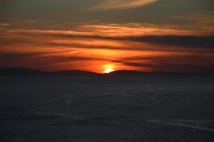 Cloudy sky during the sunset photo