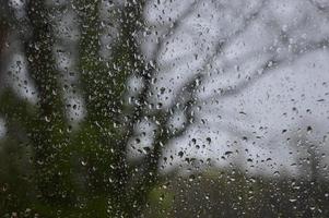 gotas de lluvia en la ventana foto