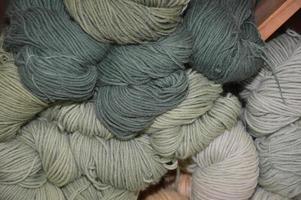 Colorful wool for knitting photo