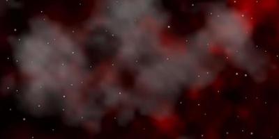 Dark Red vector background with colorful stars.