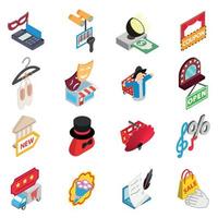 Monetary performance icons set, isometric style vector