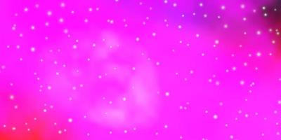Dark Purple, Pink vector template with neon stars.