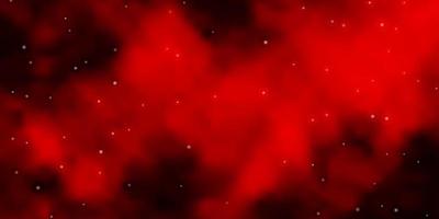 Dark Red vector background with small and big stars.