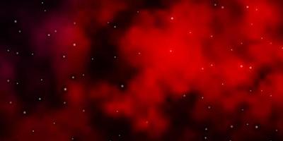 Dark Red vector background with colorful stars.