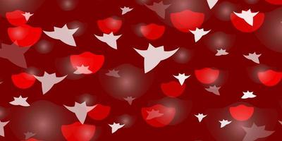 Light Red vector background with circles, stars.
