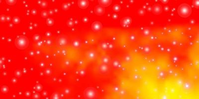 patrón de vector rojo, amarillo claro con estrellas abstractas.
