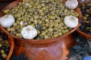 Few olives in a bowl photo