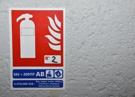 Fire extinguish sign photo