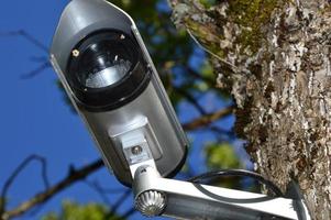 Closeup on a video surveillance camera photo