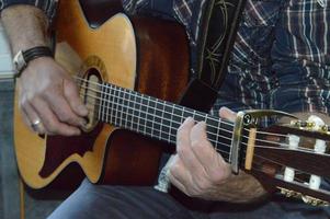 Chords of a classical guitar photo