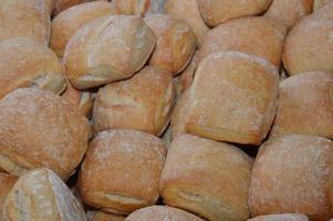 Filled basket with small bread photo