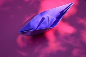 Folded paper boat photo