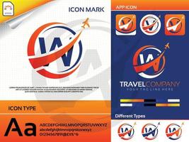 Letter w travel logo Premium Vector