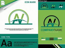 letra av logo premium vector