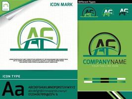 letra af logo premium vector