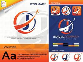 Letter J Travel Logo Premium Vector