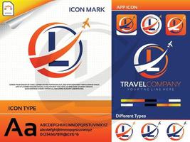 Letter l travel logo Premium Vector