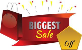 Biggest Sale Vector Stock Graphics, Advertising Banner RED
