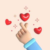 icono de amor 3d, corazón, mini vector de corazón