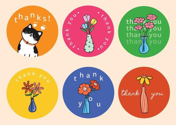 Thank You Sticker Vector Art, Icons, and Graphics for Free Download