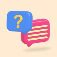 3D question and answer icon set vector