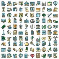 Accountant icons vector flat