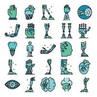 Artificial limbs icons vector flat