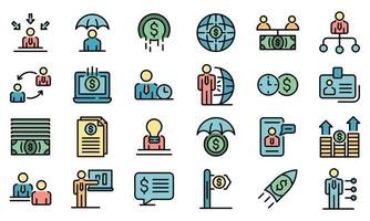 Financial advisor icons vector flat