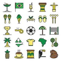 Brasil iconos vector plano