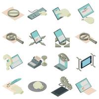 Compose icons set, isometric style vector