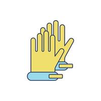 icono de guantes de mano de pintura de casa vector