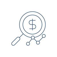 Financial growth finding icon vector