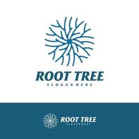 plantilla de vector de diseño de logotipo de raíz de árbol, ilustración de conceptos de logotipo de árbol.