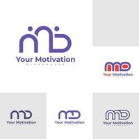 Set of Letter M D logo design vector template, Initial MD logo concepts illustration.