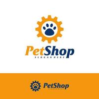 Pet Gear Logo Design Template. Pet logo concept vector. Emblem, Creative Symbol, Icon vector