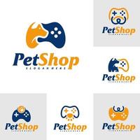 Set of Pet Game Logo Design Template. Pet logo concept vector. Emblem, Creative Symbol, Icon vector