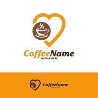 plantilla de diseño de logotipo de amor de café. vector de concepto de logotipo de café. símbolo de icono creativo