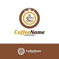 plantilla de diseño de logotipo de tiempo de café. vector de concepto de logotipo de café. símbolo de icono creativo