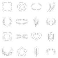 Ear corn icon set outline vector