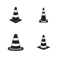 Road cone icon set, simple style vector