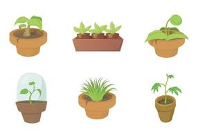 conjunto de iconos de planta de casa, estilo de dibujos animados vector