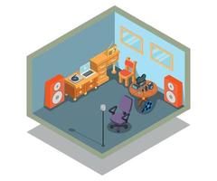 Video editing concept banner, isometric style vector