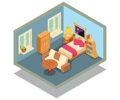 Lodging concept banner, isometric style vector