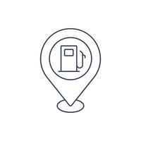 fuel station location pin mark icon vector