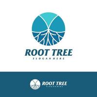 Tree Root logo design vector template, Tree logo concepts illustration.