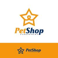 Star Pet Logo Design Template. Pet logo concept vector. Emblem, Creative Symbol, Icon vector