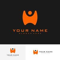 Letter H with people Logo Design Template. Initial H logo concept vector. Emblem, Creative Symbol, Icon vector