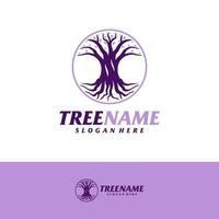 Tree with Root Logo Design Template. Tree logo concept vector. Creative Icon Symbol vector