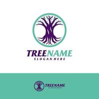 Tree with Root Logo Design Template. Tree logo concept vector. Creative Icon Symbol vector