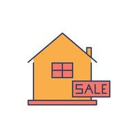 Modern home buying and sell icon vector